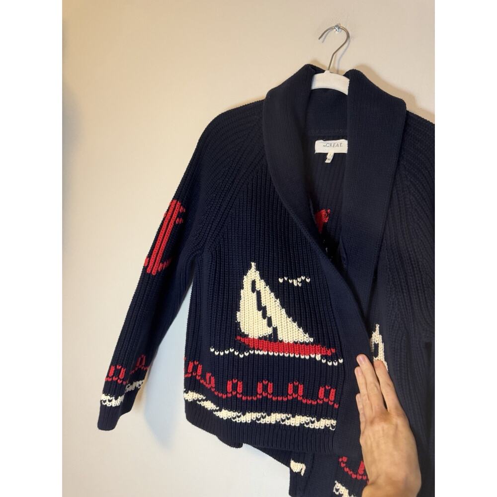 The Great THE SAILBOAT LODGE CARDIGAN Navy Blur Knit Sz 2 (medium) NWOT $450 - Picture 7 of 10